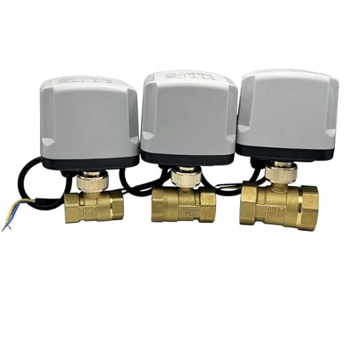 1/2 3/4 1 Zoll Elektrischer Kugelhahn Messing Motorisierter Metallmotor Mit 2-Wege-Ventilen 1St(DN15,12VDC_CR02) von OUMIFAND