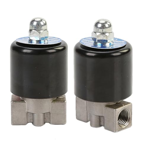 1/8 1/4 Zoll Edelstahl-Magnetventil, normalerweise geschlossen/offen, Edelstahl-Magnetventil, 1 Stück(1/4",G_24VDC_NORMALLY CLOSED) von OUMIFAND
