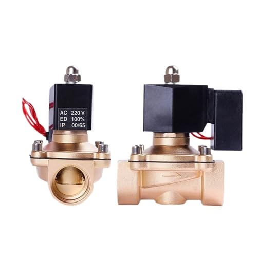 1-1/4 1-1/2 Zoll normalerweise geschlossen Messing 24VDC 12VDC 110VAC 220v 1Pcs(1-1/4",NPT_110VAC) von OUMIFAND