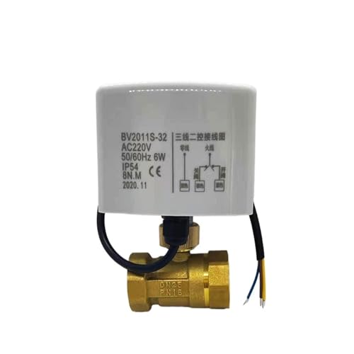 1 Zoll Messing Elektrischer Kugelhahn Dreidraht Zwei-Steuerung Zwei-Wege 220V 1Stk(24VAC) von OUMIFAND