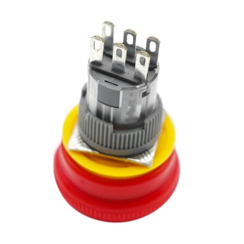 16mm Not-Aus-Schalter Schloss Mit 1NO1NC 2NO2NC Kontakte 1Pcs(2NO2NC) von OUMIFAND