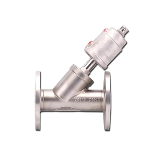 2 zoll Flansch Typ Edelstahl 304 Pneumatische Winkel Sitz Ventil Normalerweise Geschlossen PTFE Dichtung 1Pcs(Single acting) von OUMIFAND