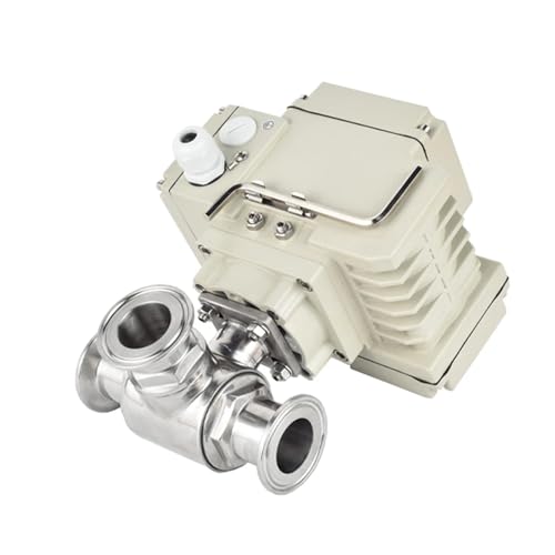 25mm 3-Wege-Elektrokugelhähne Edelstahl Tri Clamp Ferrule T/L Typ Motorisiertes Ventil 1St(T TYPE_12VDC) von OUMIFAND