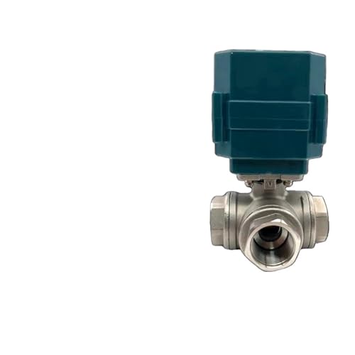3/4 1 Zoll motorisierter Kugelhahn Edelstahl 3-Wege DN15-25 Vollbohrung Kugelhahn mit großem Drehmoment 2/3-Draht 1St(1",L TYPE_DC12V_CR01) von OUMIFAND