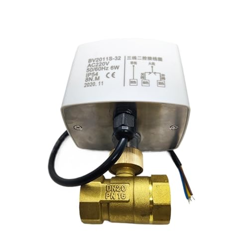 3/4 Zoll Messing Elektrischer Kugelhahn Dreidraht Zwei-Steuerung Zwei-Wege 220V 1St(24VDC) von OUMIFAND