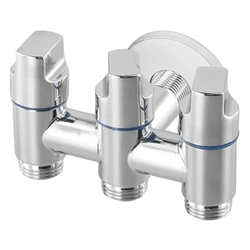 3-Wege-Winkelventil Wandmontage 1 In 3 Out Wasser for Badezimmer-Zubehör 1Pcs(Chrome) von OUMIFAND