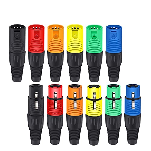 3PIN XLR Kabel Stecker Stecker/Buchse Kunststoffgehäuse Mikrofon Lautsprecher XLR Klinke 6 Farben 1St (Color : 1xF-Black) von OUMIFAND