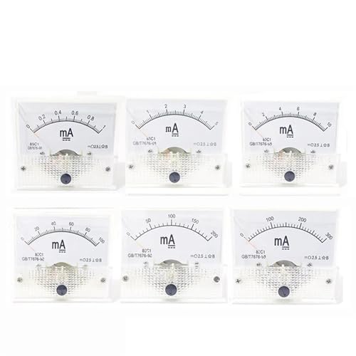 85C1-mA DC Amperemeter Analoges Messgerät Panel Messbereich 1mA 2mA 10mA 20mA 50mA 100mA 1St(1MA) von OUMIFAND