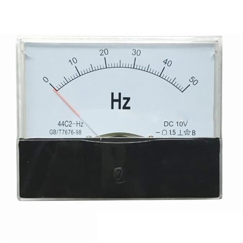 DC-Wandler Analoger Frequenzmesser 44C2-50HZ DC10V 4-20mA Zeiger DC Frequenzmesser Magnetmesser 1St(50HZ(10V)) von OUMIFAND
