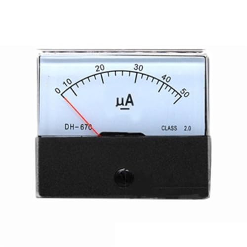 DH-670 DC UA Analoges Mikroamperemeter Panel Amperemeter Strommessgerät Stromtester DC 50uA 100uA 200uA 300uA 500uA 1000uA 1St(200UA) von OUMIFAND