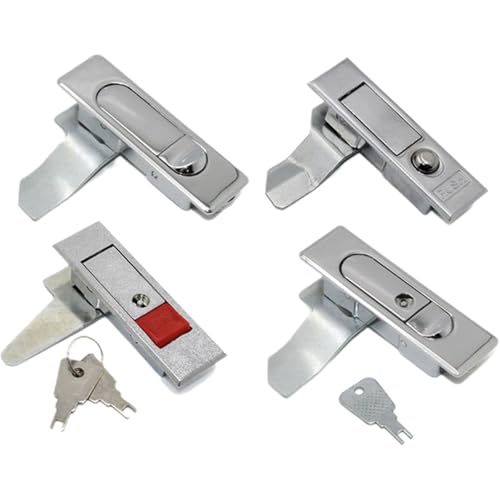 Flugzeug LoPush Button MS509 Griff Panel Türschlösser MS503 Elektrische Schrank Box Lock MS603 Möbel Schublade Schrank Schlösser 1pcs(MS509 Silver Plated,With Key) von OUMIFAND
