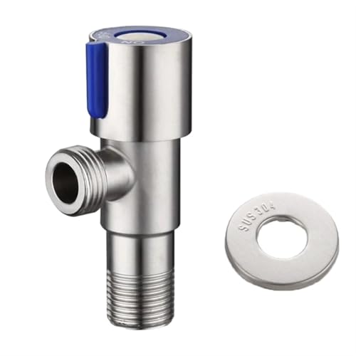 G1/2 Edelstahl Winkel Stop Ventile Bad Warmwasserbereiter Zubehör 1Pcs(Blue) von OUMIFAND