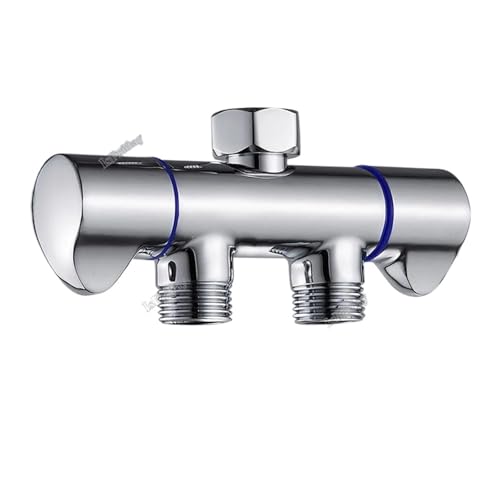 G1/2 Kupfer Doppelöffnung Wasserauslass Eckventil, Bad Wasserhahn Badzubehör Waschmaschine Wasserversorgungsventil 1St(A) von OUMIFAND