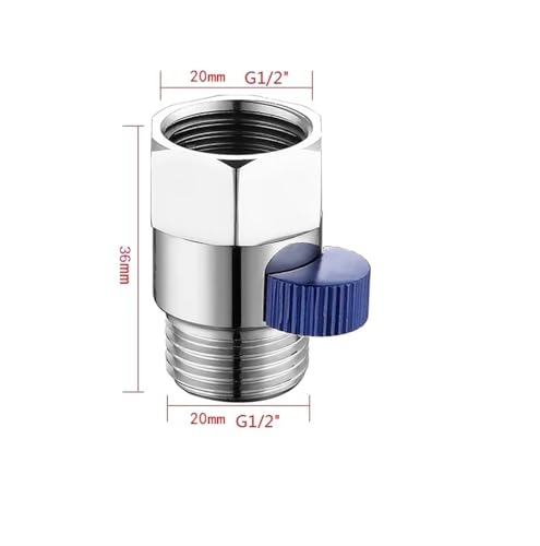 G1/2 Zoll Messing Junction Wasserdurchflussregelventil Durchgangs-Absperrwinkelventil 1St(Blue chrome) von OUMIFAND