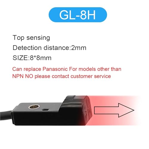 GL-8H Metall Erkennen ABS Induktive Proximity Sensor 2mm DC12V24V Mit 1,2 m Kabel 1Pcs(GL-8H,PNP NO) von OUMIFAND