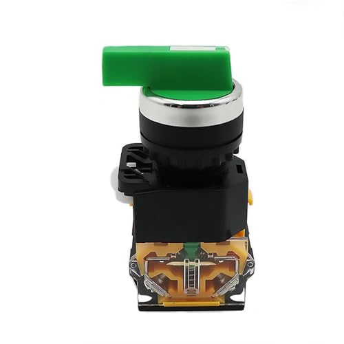 LA38-11X2 Drehschalter Rastend Momentary 2 3 Position DPST 10A 400V Netzschalter 1St(Green long handle,(MOMENTARY) RESET_3 POSITION) von OUMIFAND