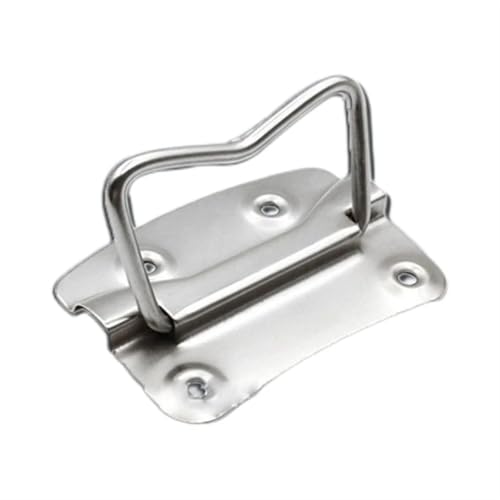 OUMIFAND Edelstahl Ring Klapp Pull Griff Eisen Oberfläche Montiert Heavy Duty Griffe for Tür Brust 1Pcs(201 Stainless Steel) von OUMIFAND