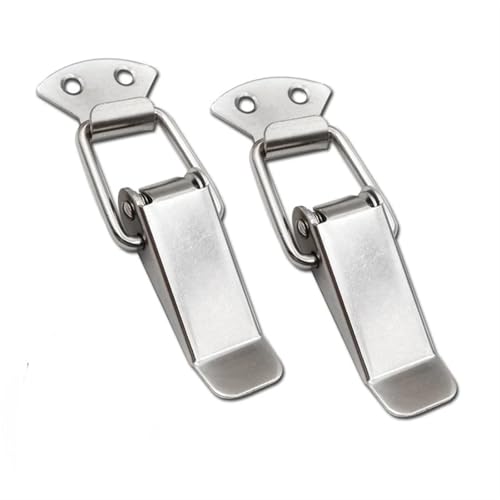 Toggle Hasp Lock Schnalle 101 Eisen/Edelstahl Feder Schrank Tür Schublade Schloss 1Pcs(Iron) von OUMIFAND