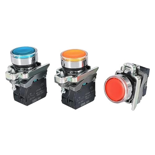 XB4BW34B1C 33B1C Mit Licht Start Stop Schließer Öffner Selbst-reset Schalter 380V 1Pcs(WHITE,1NO1NC_380V) von OUMIFAND