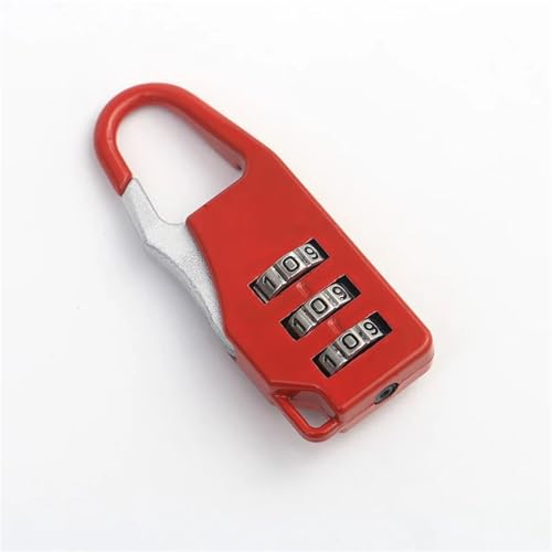 Zinklegierung, Mini-Passwort, kleines Schloss, Gepäcktasche, Passwortschloss, Schrankschloss, Farbe, Passwortschloss, kleines Schloss, 55 x 21 x 8 mm, 1 Stück(Red) von OUMIFAND