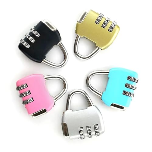 Zinklegierung Reise Vorhängeschloss Rucksack Kleines Reset Koffer Passwort Passwort Schultaschenschloss Mini 3 Passwortkombination 1St(Blue) von OUMIFAND