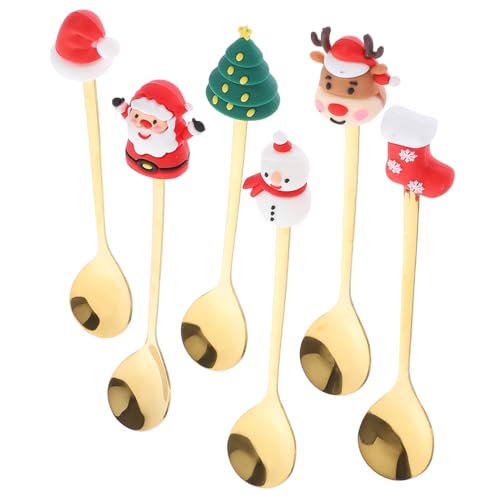 6St Weihnachtslöffel-Set kaffelöffel kaffeelöffel weihnachsgeschenk weihnachtliche kleinigkeiten weihnachtliche Löffel weihnachtliche Rührlöffel Geschenklöffel Edelstahllöffel Harz OUNONA 6St Weihnachtslöffel-Set kaffelöffel kaffeelöffel weihnachsgeschenk weihnachtliche kleinigkeiten weihnachtliche Löffel weihnachtliche Rührlöffel Geschenklöffel Edelstahllöffel Harz OUNONA von OUNONA
