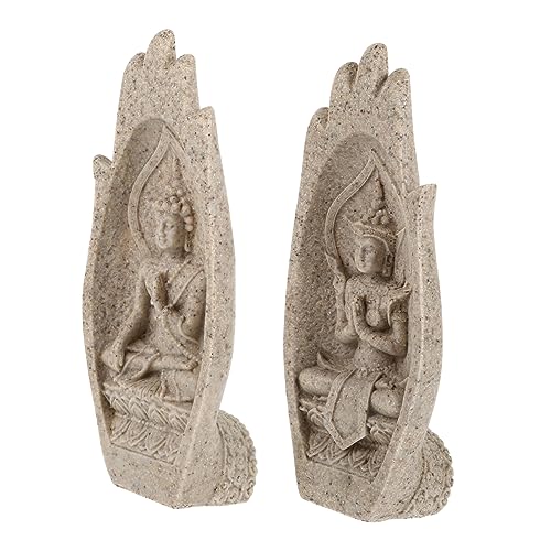 OUNONA Resin Buddha Statue 1 Paar Buddha-Statue Dekoration Buddha sammeln Figuren Kleine Buddha skulptur Home Decor wohnungseinrichtung Haushalt schmücken Marionette Statuette Altar Harz von OUNONA