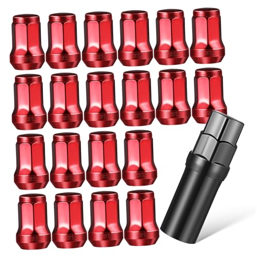 OUNONA Breite Kompatibilität 20p Radmuttern-satz Für Autoreifen Rotes Gewinde 12 X 1 5 Robustes Metallmaterial von OUNONA