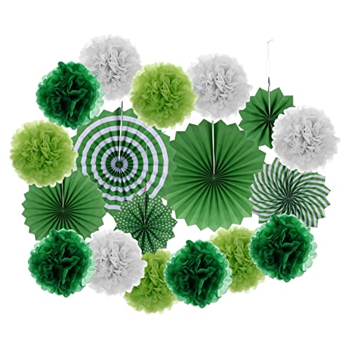 OUNONA 1 Satz Papierfächer Set Grüne Papierblüten für Partys DIY Dekoration Einfach zu Lagern Langlebig Kreative für Hochzeiten Babypartys und Fotosessions von OUNONA