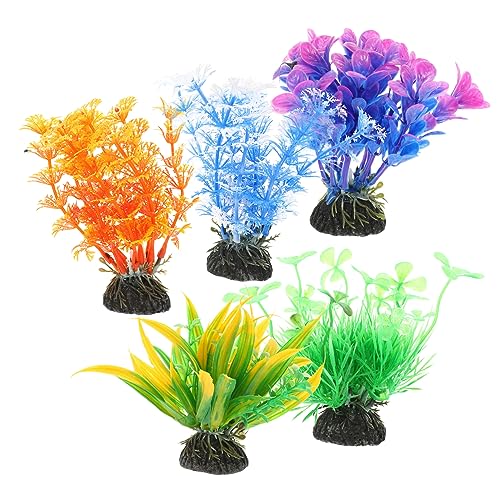 OUNONA 1 Satz Simulierte Wassergras Dekoration Schwimmende Aquarium Dekoration Dekorationen Pflanzen Künstliches Aquarium Gartenteich Fischtanks UV Dose Kunstpflanze 5 Stück von OUNONA