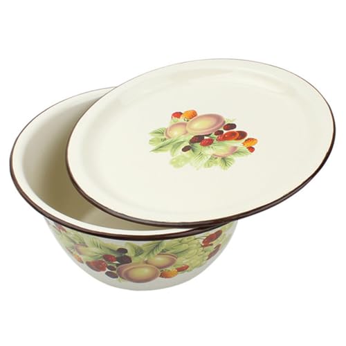 OUNONA Vintage Emaille Rührschüssel Set Für Den Haushalt Emaillegeschirr Becken Mit Deckel Emaille Teig Schüssel Zum Kochen OUNONA Vintage Emaille Rührschüssel Set Für Den Haushalt Emaillegeschirr Becken Mit Deckel Emaille Teig Schüssel Zum Kochen von OUNONA