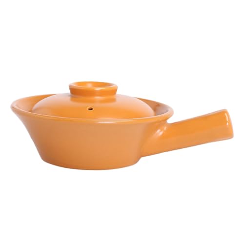 OUNONA 1 Set Auflaufform Steinguttopf Weiß Backgeschirr Griff Kochen Klein Essentiell Flammentemperatur Küchengeschirr Herd Kochgeschirr Pfanne Brei Herdplatte Gadget Hohe von OUNONA