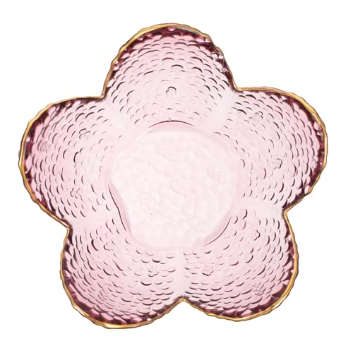 OUNONA 1 Stück Lotusfruchtteller aus mit Goldenem Rand Süßigkeitenschale für Obst Snacks und Desserts für Hochzeiten und Partys Hochwertiges Transparentes Design von OUNONA