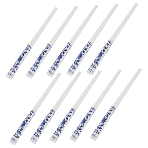 OUNONA 10 Paare Blau weiße Porzellan Essstäbchen Lange Wiederverwendbare Keramik Essstäbchen Chinesischer Stil Spülmaschinenfest Robust und Kratzfrei für Zuhause und Restaurantgebrauch OUNONA 10 Paare Blau weiße Porzellan Essstäbchen Lange Wiederverwendbare Keramik Essstäbchen Chinesischer Stil Spülmaschinenfest Robust und Kratzfrei für Zuhause und Restaurantgebrauch von OUNONA