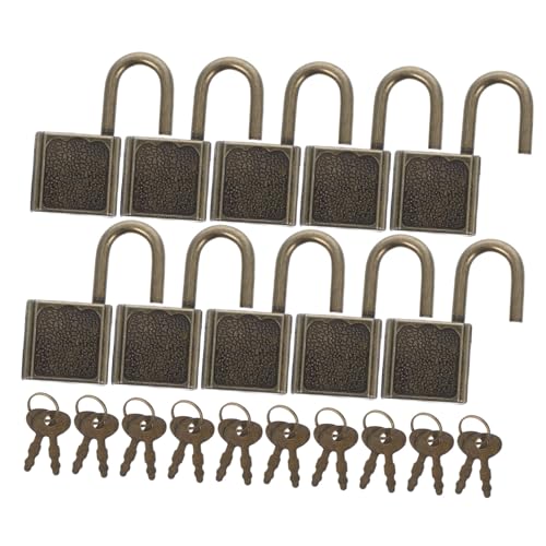 OUNONA 10 Stück Mini Vorhängeschloss Robustes Zinklegierung Schloss mit Schlüssel für Schreibtisch Schränke Koffer und Tagebücher Design Sicher und Langlebig OUNONA 10 Stück Mini Vorhängeschloss Robustes Zinklegierung Schloss mit Schlüssel für Schreibtisch Schränke Koffer und Tagebücher Design Sicher und Langlebig von OUNONA