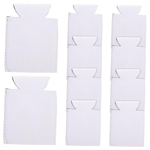 OUNONA 10 Stück Neopren Dosenhüllen Isolierte Getränkeschutzbezüge Weiß Tragbar für Bier Softdrink Dosen Party Picknick Beach von OUNONA