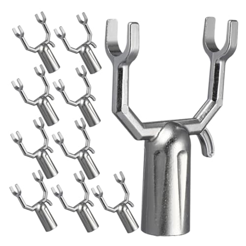 OUNONA 10stücke Wäschegabeln Für Stangen Aus Rostbeständigen Aluminiumlegierungen Ersatz Für Kleiderstangengabeln Ersatzköpfe Für Kleiderstangen Stangenverbinder Und von OUNONA