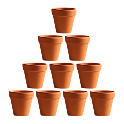 10 Stücke Kleine Mini Terrakotta Topf Ton Keramik Keramik Pflanzer Kaktus BlumentöPfe Sukkulenten Kindergarten Töpfe ideal für Pflanzen Handwerk Hochzeit Gunsten (2.8*2.8*4.5cm/1.1*1.1*1.8inch) von OUNONA