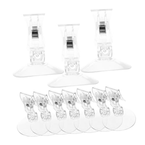 OUNONA 10stücke Duschvorhang-Clips Mit Saugnapf Winddichte Klemme Aus Kunststoff Für Badezimmer Spritzwasser-Stopper Badezimmer-duschvorhang-Clips von OUNONA