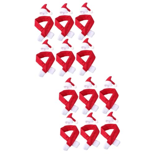 OUNONA 12 Sätze Weinflaschenabdeckung weihnachtsschal Weihnachts schal weihachtsdeko wihnachtsdeko weihnachtsflasche deko weihnachtstischschmuck Weinkappe Weinhüllen für Weinflaschen von OUNONA