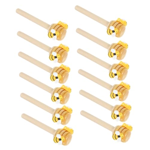 OUNONA 12 Stück Teiliges mit Bienen Dekorationen aus Mini Honiglöffel und Bienenthemen für Tischdeko und Frühlings Sommer Events für Dekorative Tabletts von OUNONA