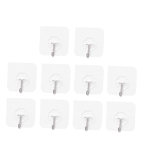 OUNONA 14 Stück Teiliges Selbstklebende Wandhaken Transparente Schwere Haken für Wohnzimmer Küche und Badezimmer Tragkraft von OUNONA