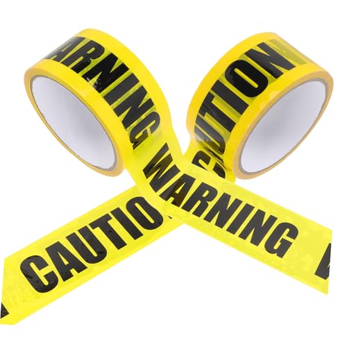 OUNONA 2 Rollen Warnband Gelb Schwarz Caution Warning Klebeband Selbstklebend Baustellen Absperrband Sicherheitsband Reflektierend Für Bau Halloween Gefahrenzonen Markierung von OUNONA