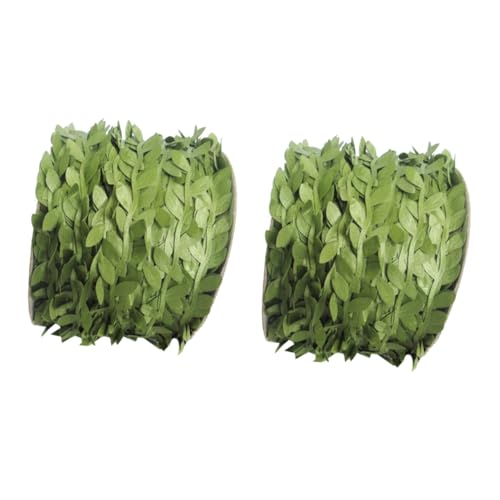 OUNONA 2 STÜCK Künstlicher Grüner Rattan Dekorationen mit Blättern DIY Girlande für Tür Fenster Lifelike Wreath Leaves Leicht Hängbar Vielseitig für Hochzeit Garten Büro von OUNONA