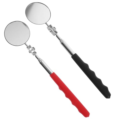 OUNONA 2 Stck Fahrzeug wartungs spiegel Klappbar Teleskopisch Inspektionsspiegel für Auto schweißarbeiten und Fahrgestellprüfung Metall glas Material Langlebig und Einfach zu Bedienen von OUNONA