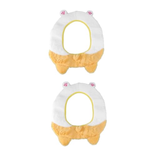 OUNONA 2 Stck. Corgi-toilettensitz Corgi -toilettensitzabdeckung Flauschiger Toilettensitzbezug Sitzkissen Toilettensitzring Toilettensitzauflage Weiß Künstliches Kaninchenfell von OUNONA