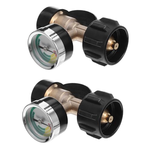 OUNONA 2 Stück Adapter mit Integriertem Manometer Wetterfester Gasdruckmesser für Propanflaschen Kompatibel mit Ventil Langlebig und Vielseitig für Camping Grill und Heizung OUNONA 2 Stück Adapter mit Integriertem Manometer Wetterfester Gasdruckmesser für Propanflaschen Kompatibel mit Ventil Langlebig und Vielseitig für Camping Grill und Heizung von OUNONA