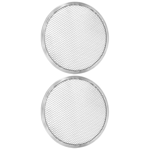 OUNONA 2 Stück Aluminium Pizzablech Rund mit Löchern Perforiertes Backblech für Knusprige Pizza Langlebig Rostfrei Hitzebeständig Vielseitig für Ofen und Grill Geeignet von OUNONA
