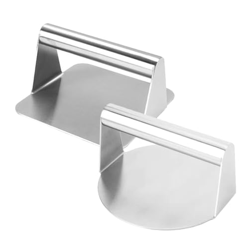 OUNONA 2 Stück Edelstahl Burgerpresse Rund Eckig Profi Burger Patty Maker mit Glatter Oberfläche Robust Sicher für DIY Hamburger für Haushalt und Grillfest OUNONA 2 Stück Edelstahl Burgerpresse Rund Eckig Profi Burger Patty Maker mit Glatter Oberfläche Robust Sicher für DIY Hamburger für Haushalt und Grillfest von OUNONA
