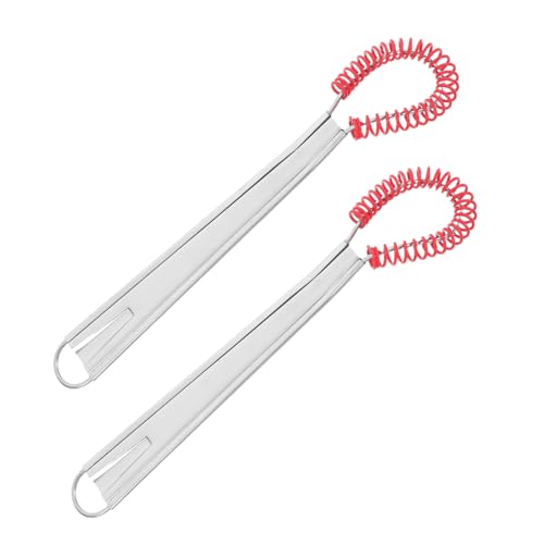 OUNONA 2 Stück Edelstahl Handquirl mit Rotem Silikonkopf Manueller Sprungbesen für Schonendes Rühren Antihaftoberflächen Tragbarer Handmixer für Eier Saucen und Teig Beim Kochen und OUNONA 2 Stück Edelstahl Handquirl mit Rotem Silikonkopf Manueller Sprungbesen für Schonendes Rühren Antihaftoberflächen Tragbarer Handmixer für Eier Saucen und Teig Beim Kochen und von OUNONA